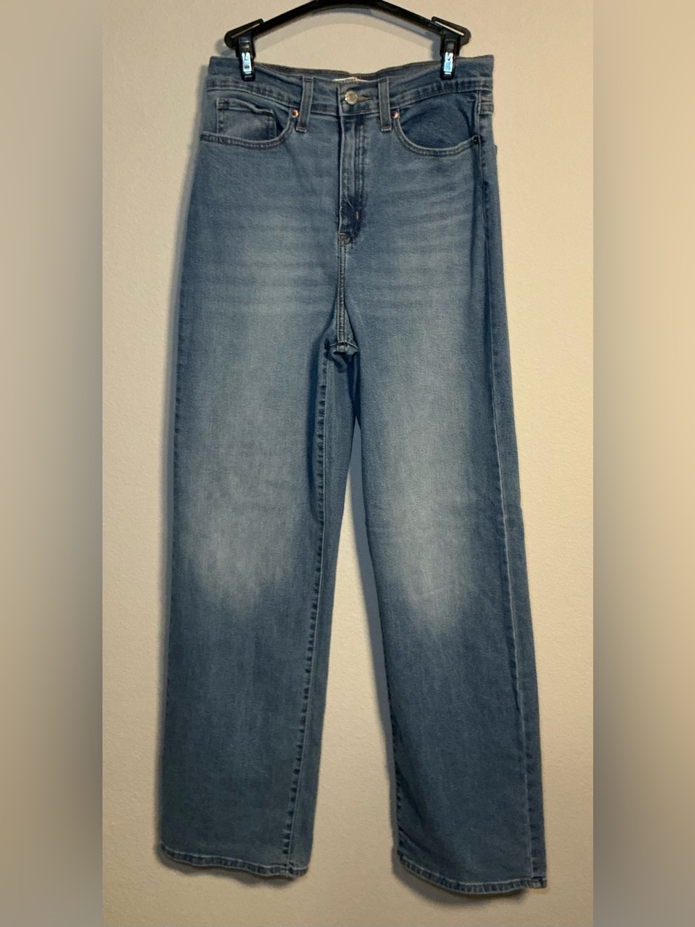 Light Wash Straight Leg Denim Jeans